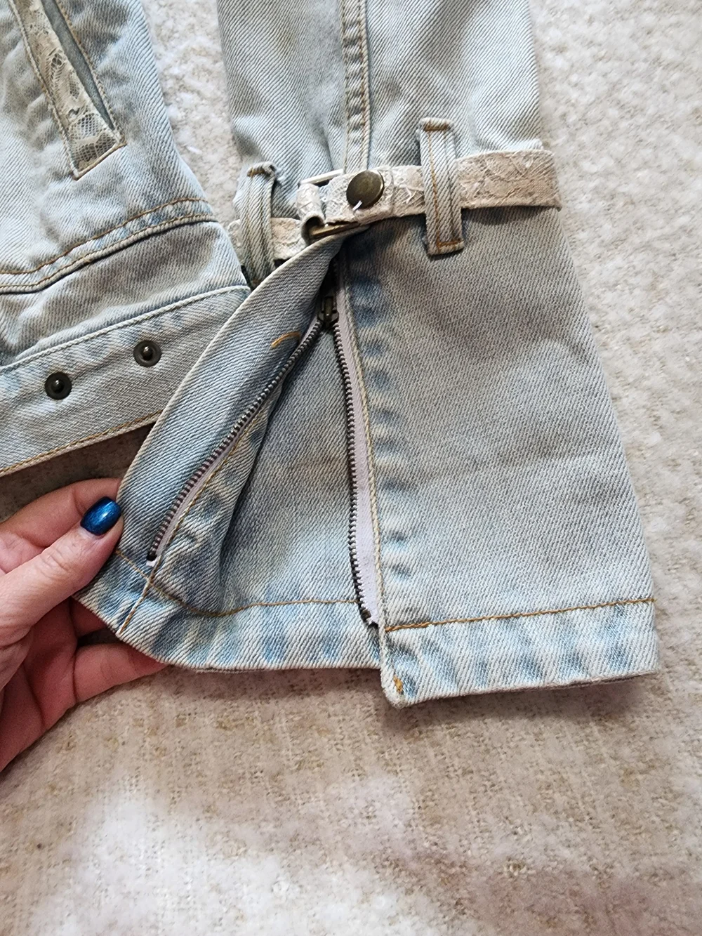 Forever Love Distressed Denim Y2K JacLight Wash Distressed Denim Jacket - Women